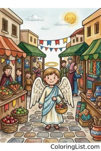 angel coloring pages featured image