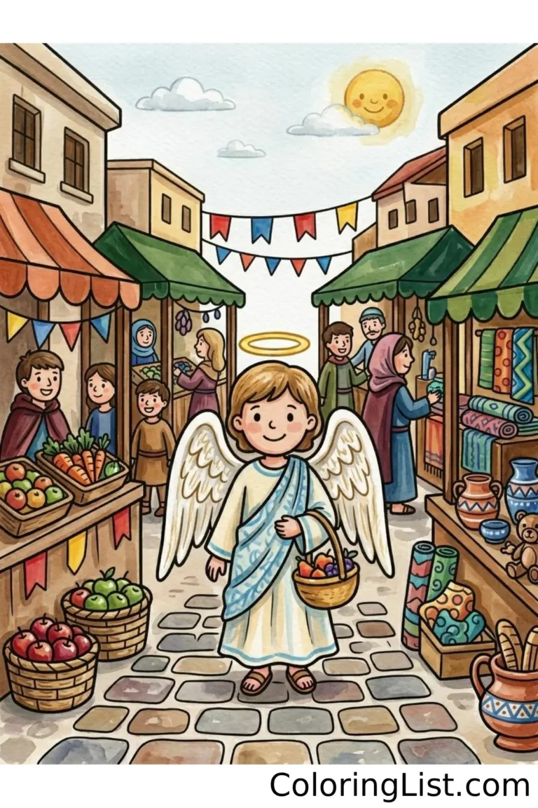 angel coloring pages featured image
