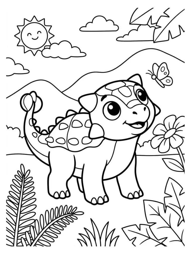 ankylosaurus coloring sheet_1