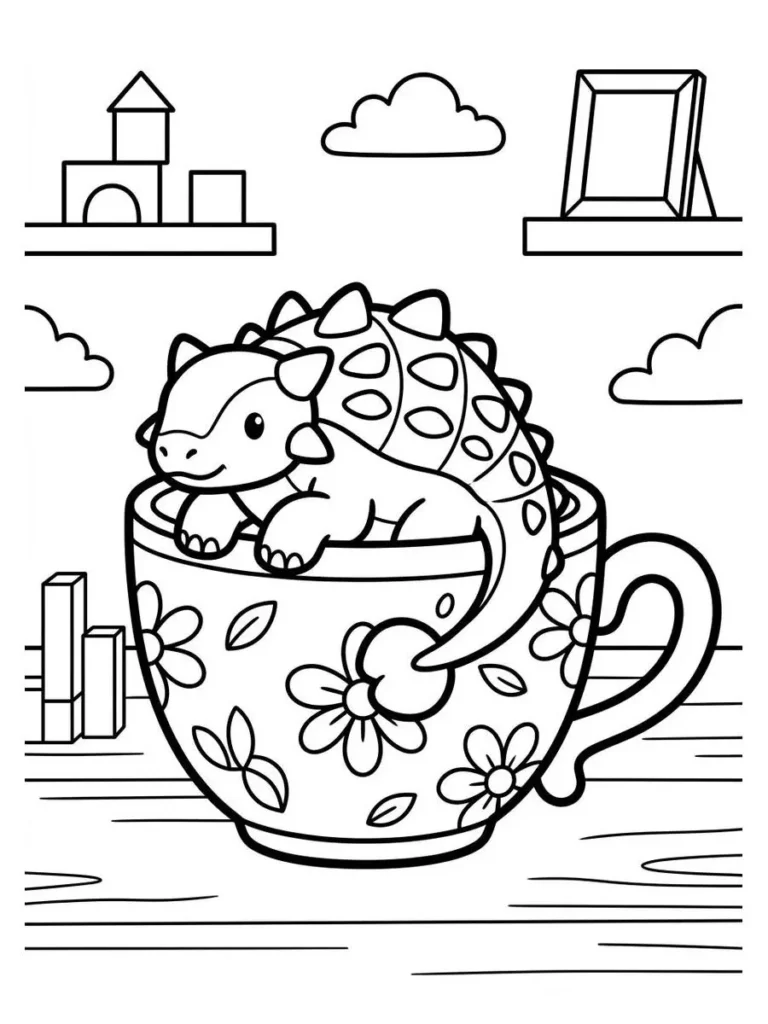 ankylosaurus coloring sheet_12