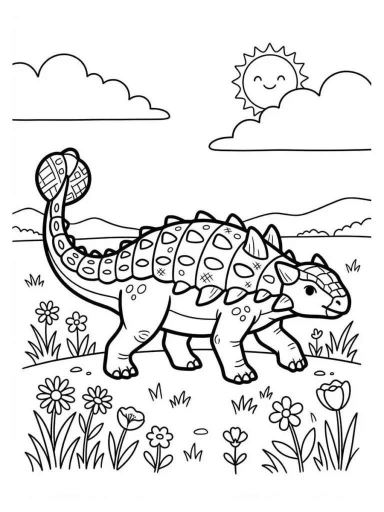 ankylosaurus coloring sheet_4