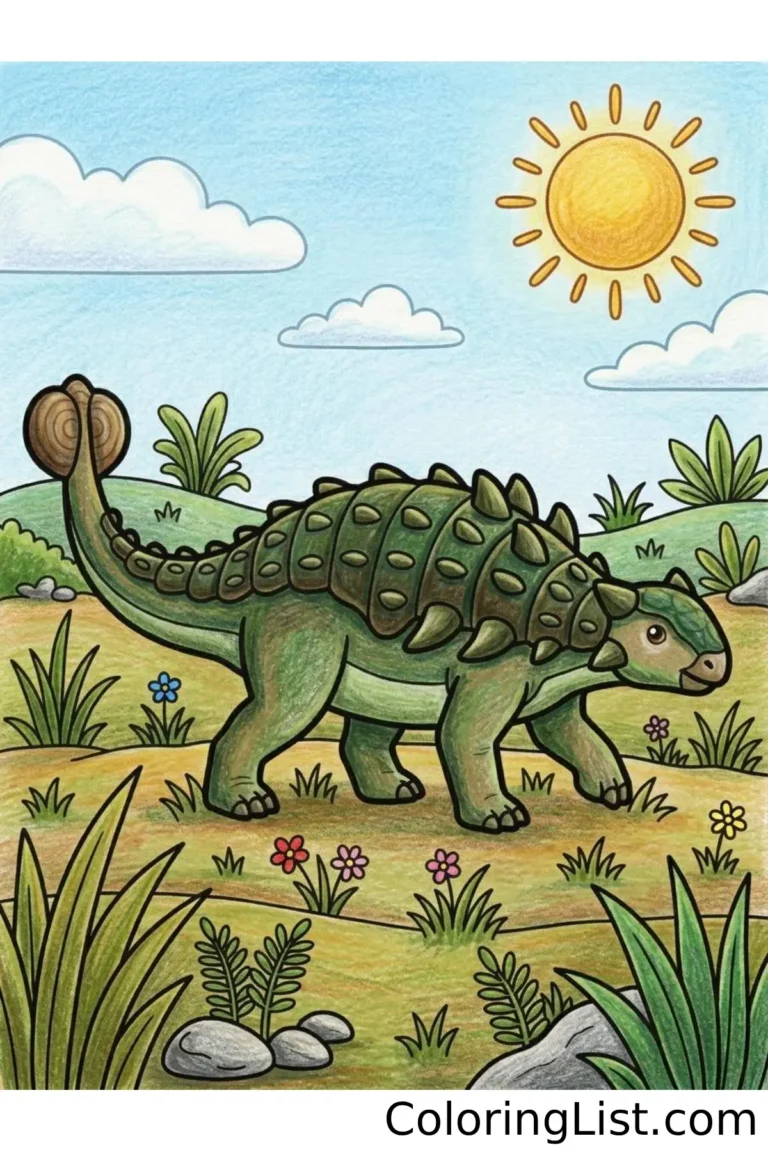 ankylosaurus coloring sheet featured image