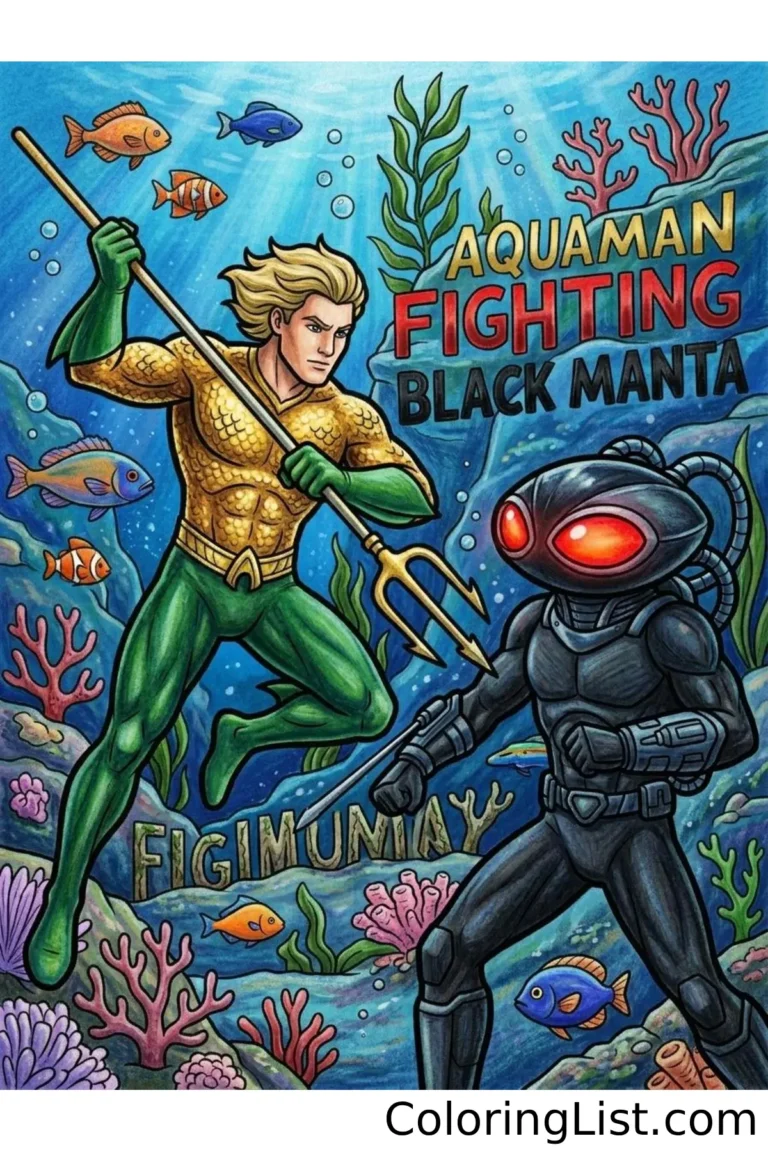 aquaman coloring page featured image