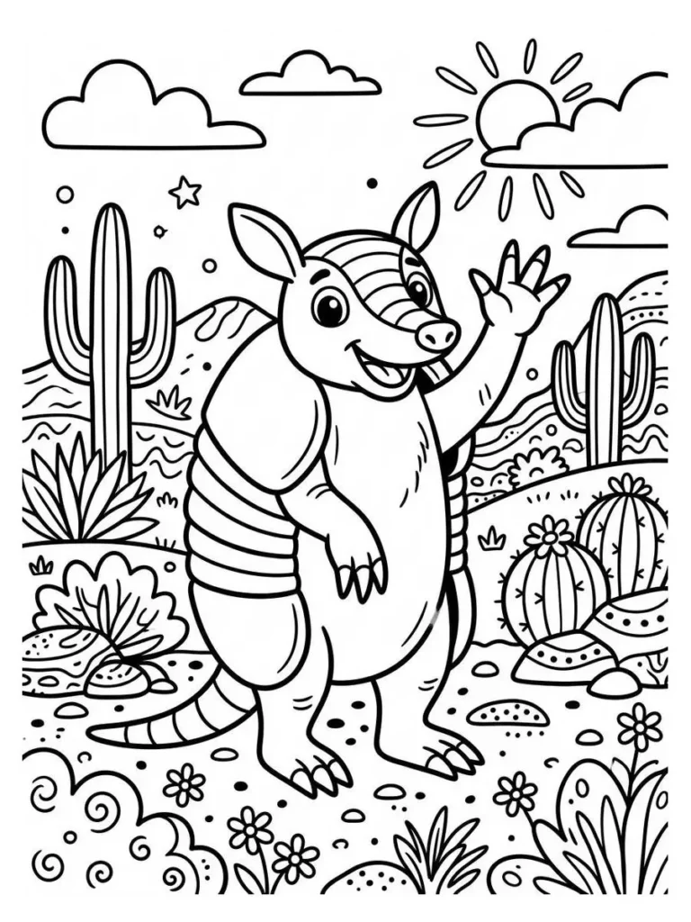 armadillo coloring pages_24