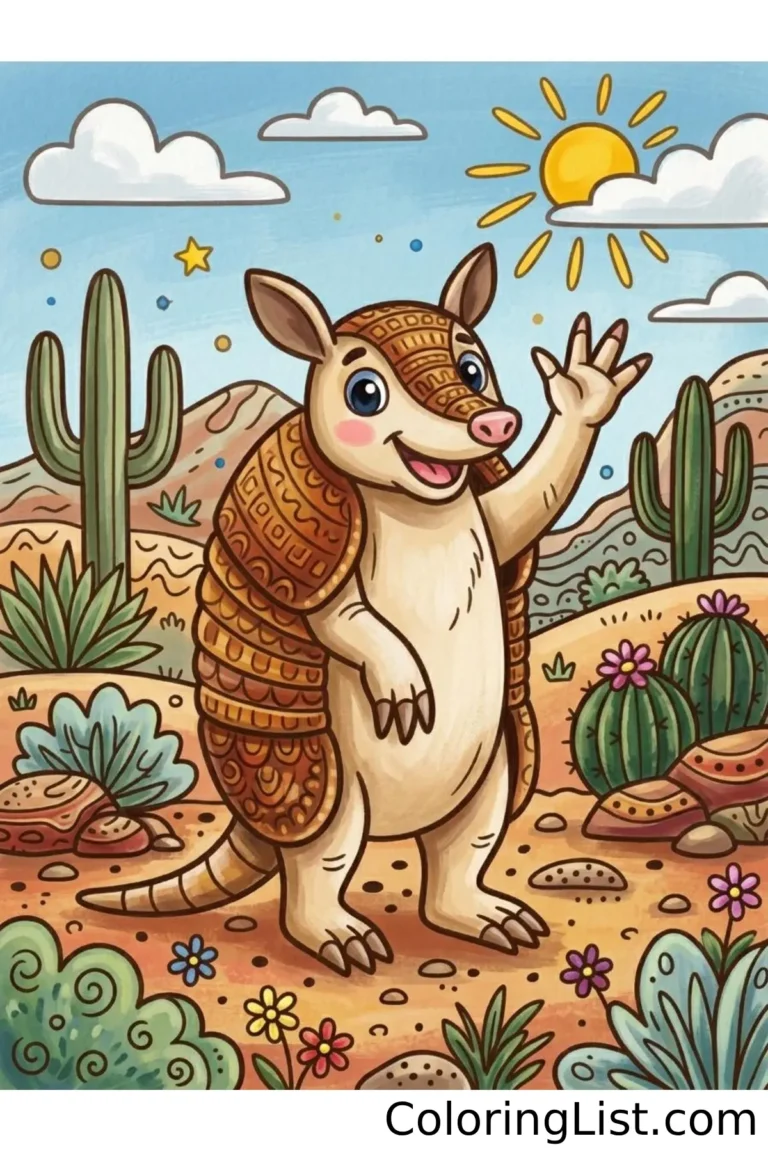 armadillo coloring pages featured image