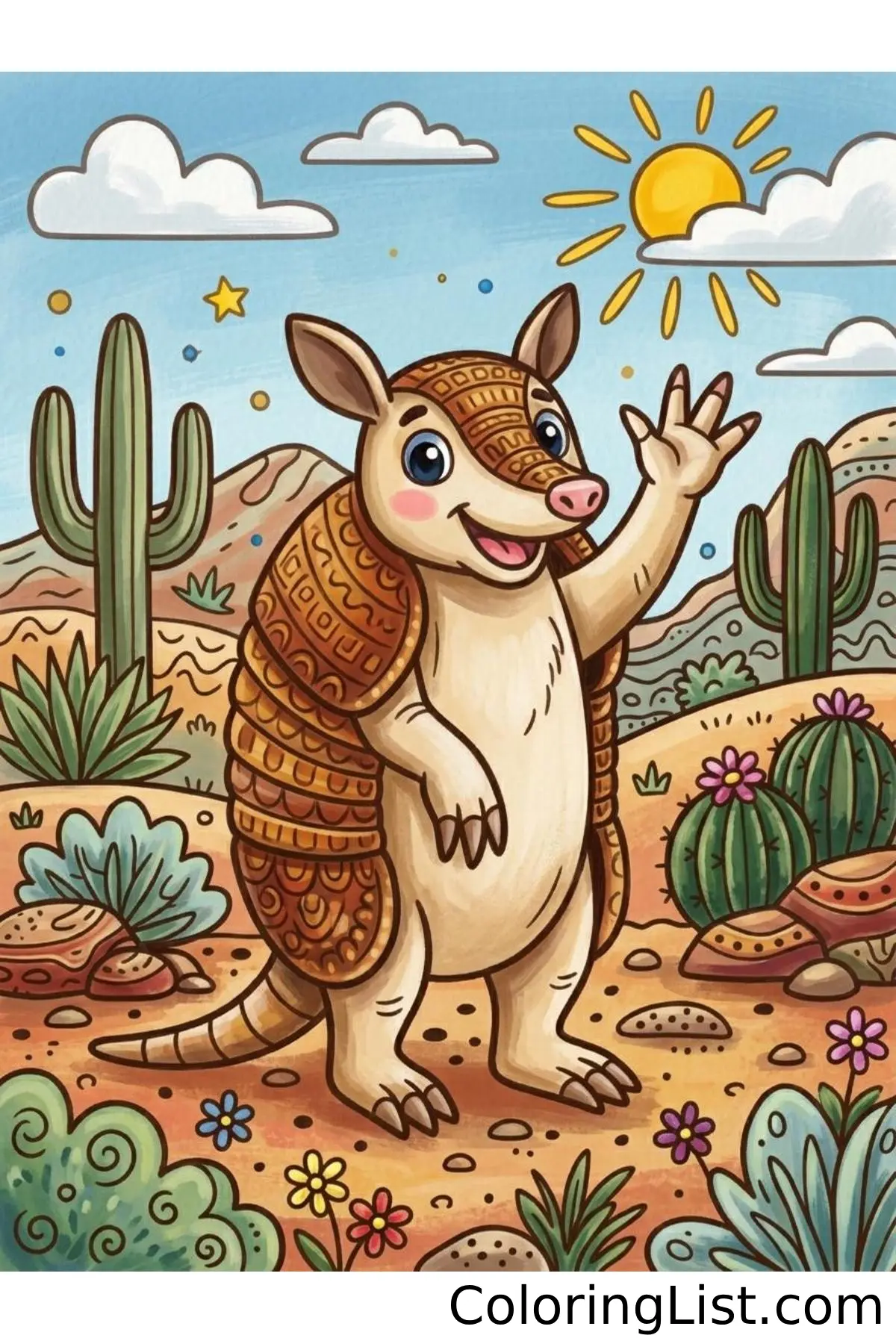 Armadillo coloring pages