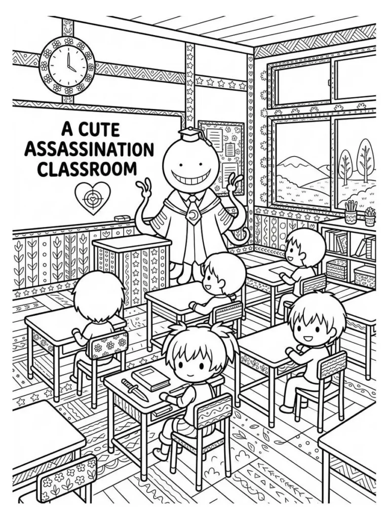 assassination classroom coloring page_14