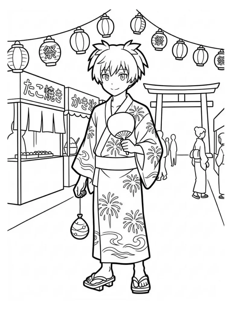 assassination classroom coloring page_20