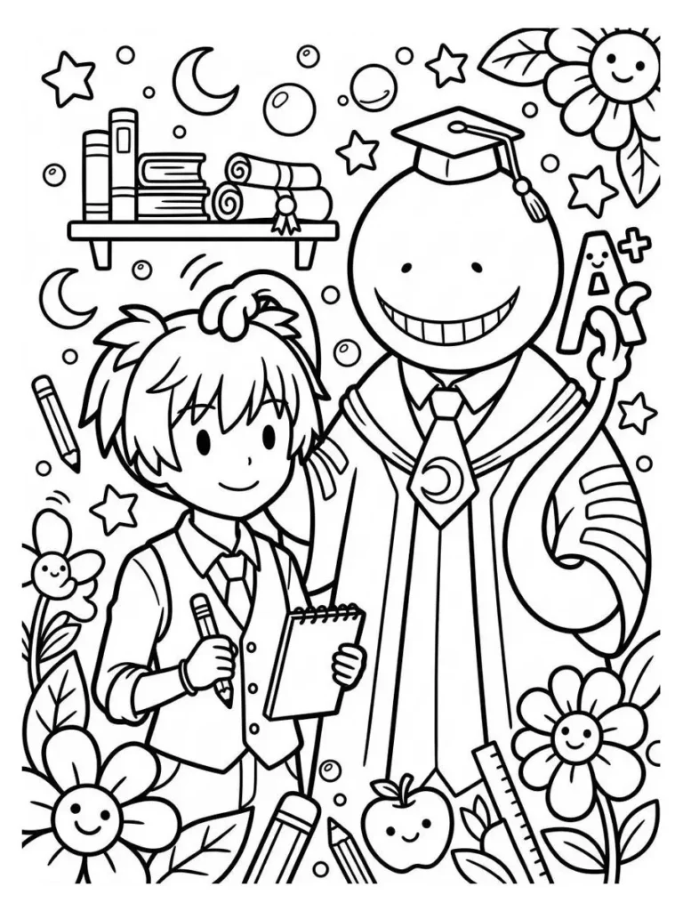 assassination classroom coloring page_4