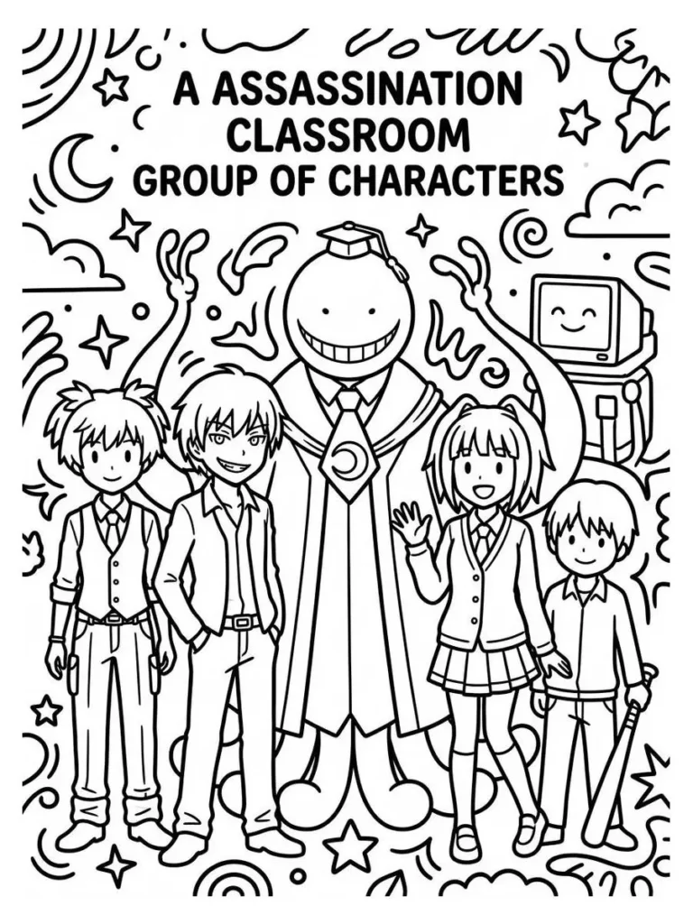 assassination classroom coloring page_8