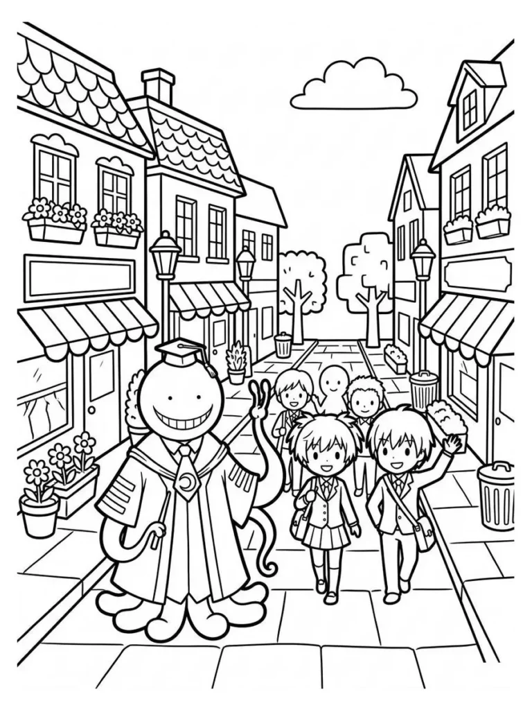 assassination classroom coloring page_9