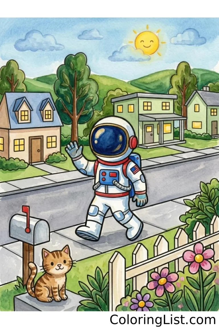 astronaut coloring page featured image