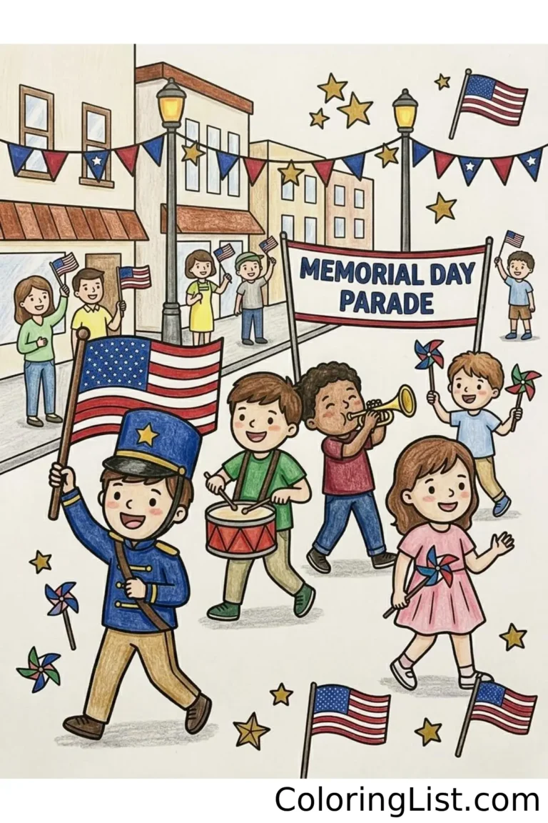 memorial day coloring sheet featured image