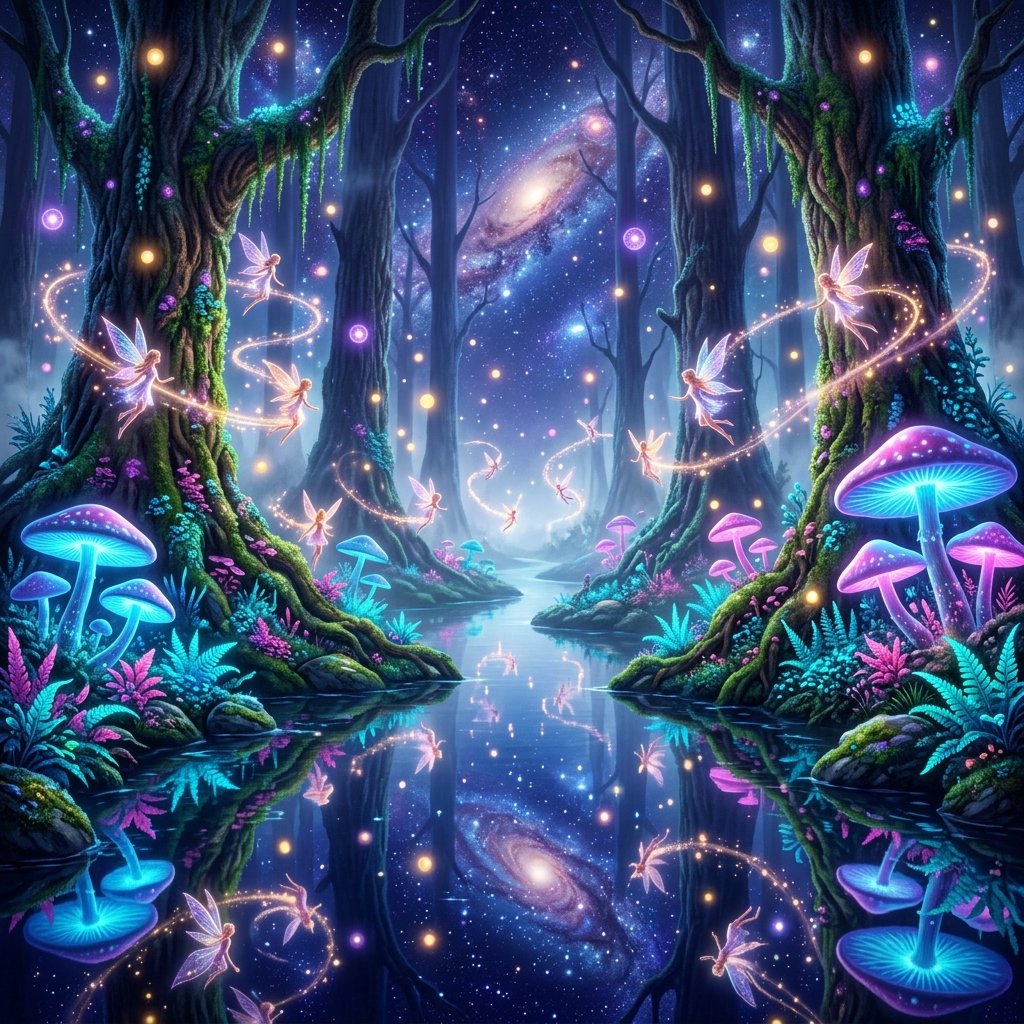 Nature and fantasy coloring pages illustration