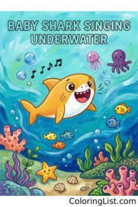 baby shark coloring pages featured image