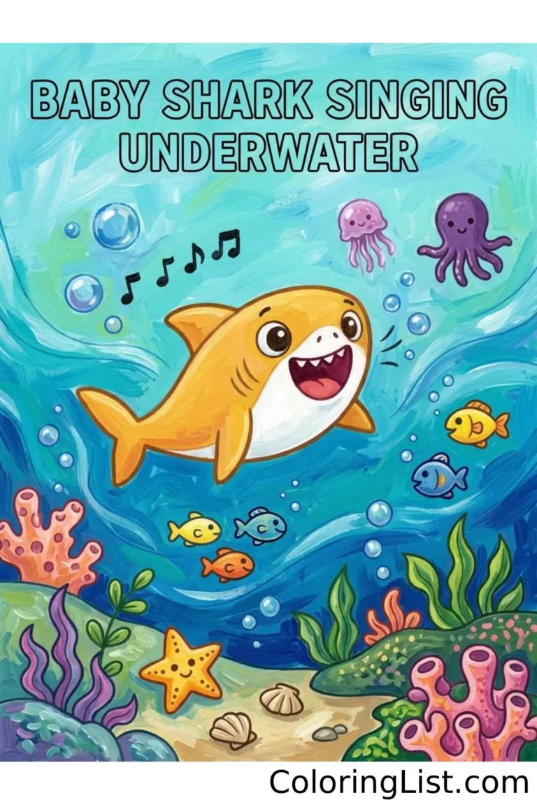 baby shark coloring pages featured image