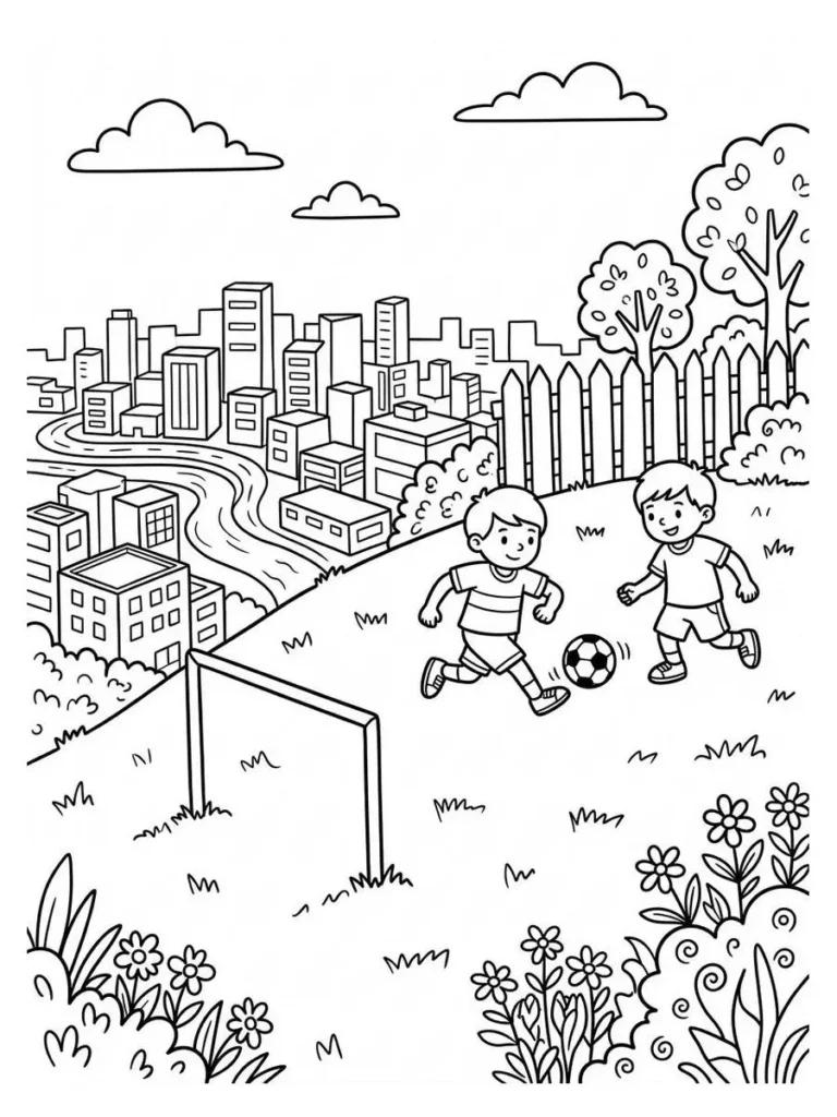 backyard soccer coloring page_1