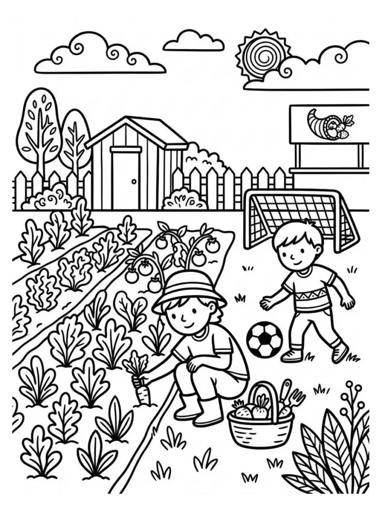 backyard soccer coloring page_17