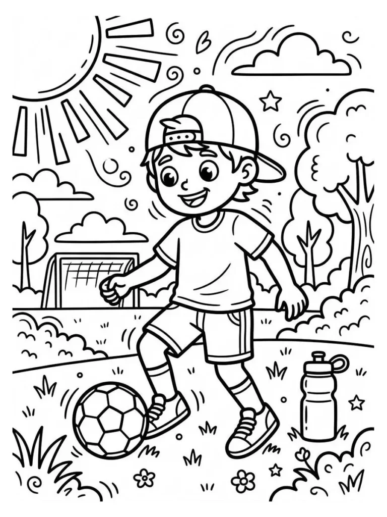 backyard soccer coloring page_4