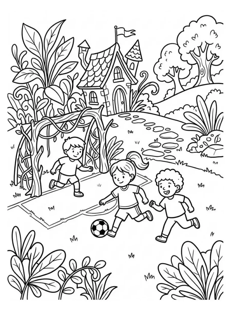 backyard soccer coloring page_5