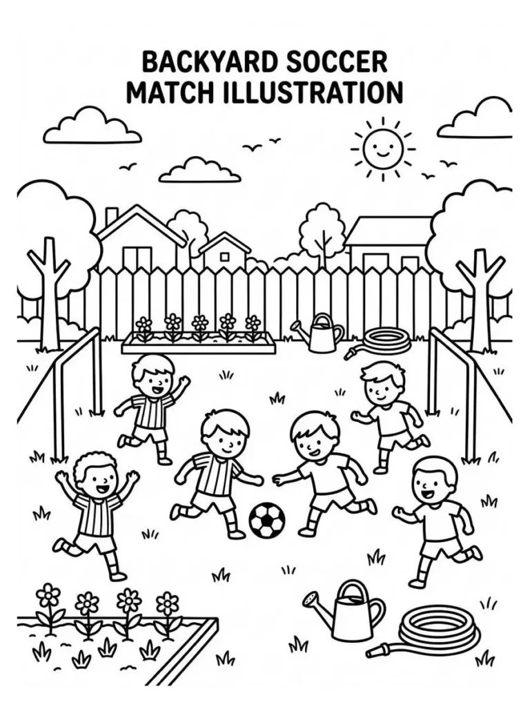 backyard soccer coloring page_7