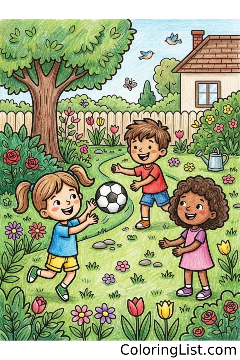 backyard soccer coloring page featured image