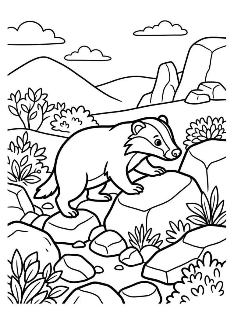 badger coloring sheet_12