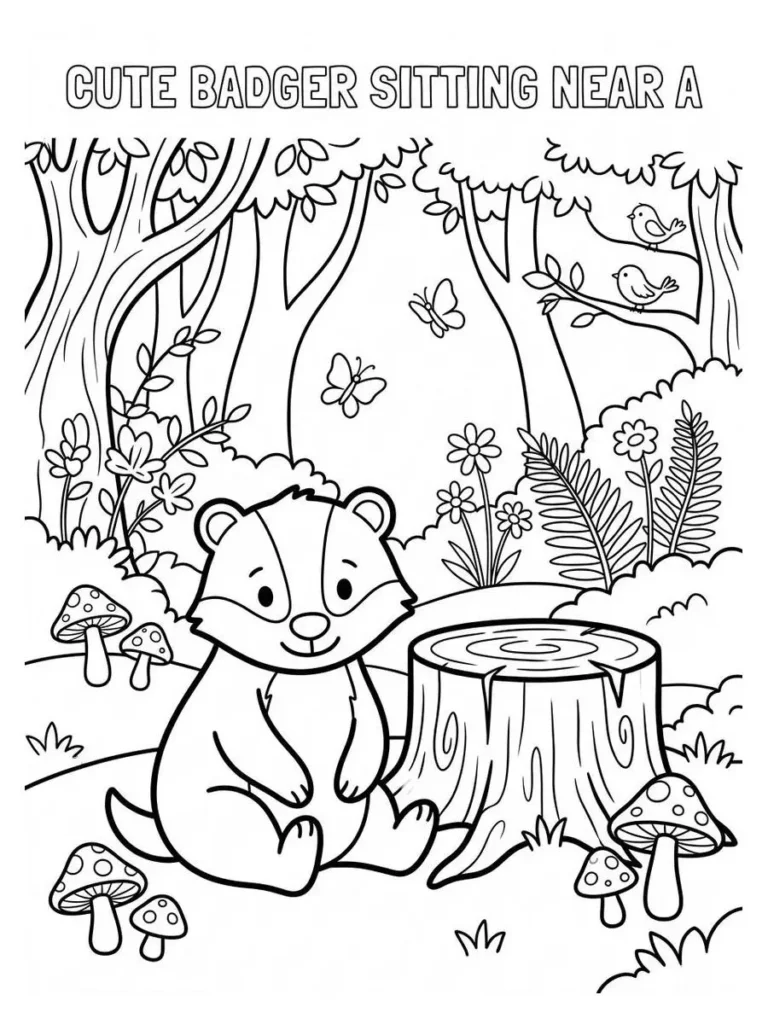 badger coloring sheet_14