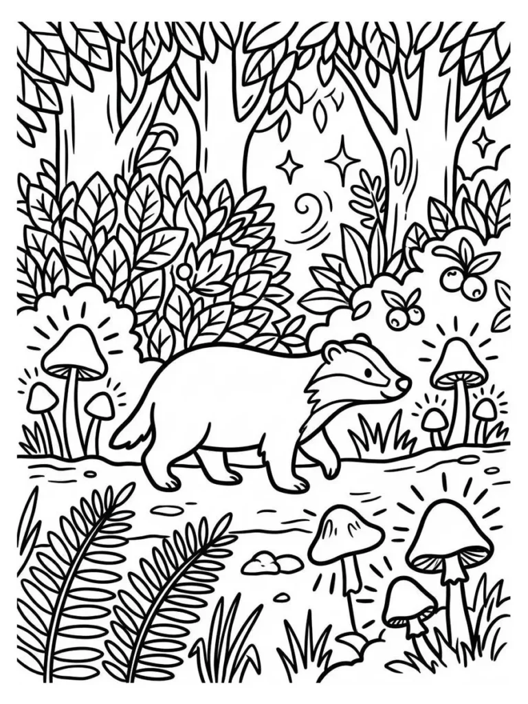 badger coloring sheet_17
