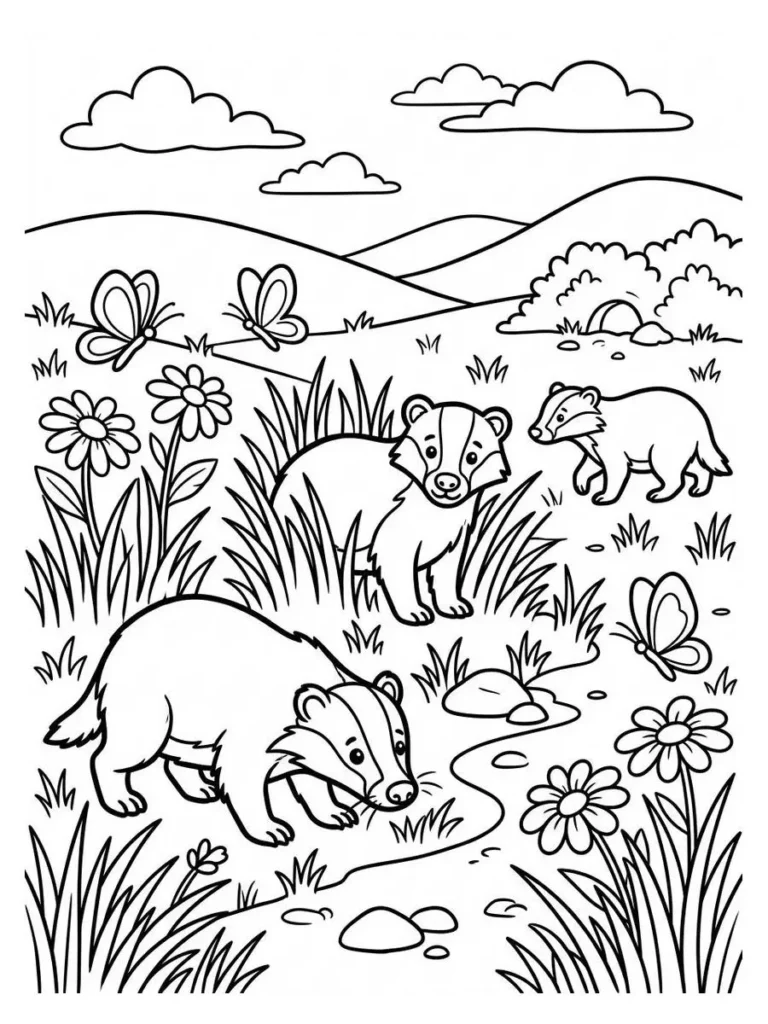 badger coloring sheet_22
