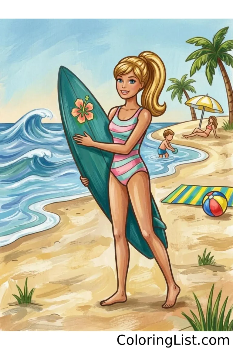 barbie coloring pages featured image