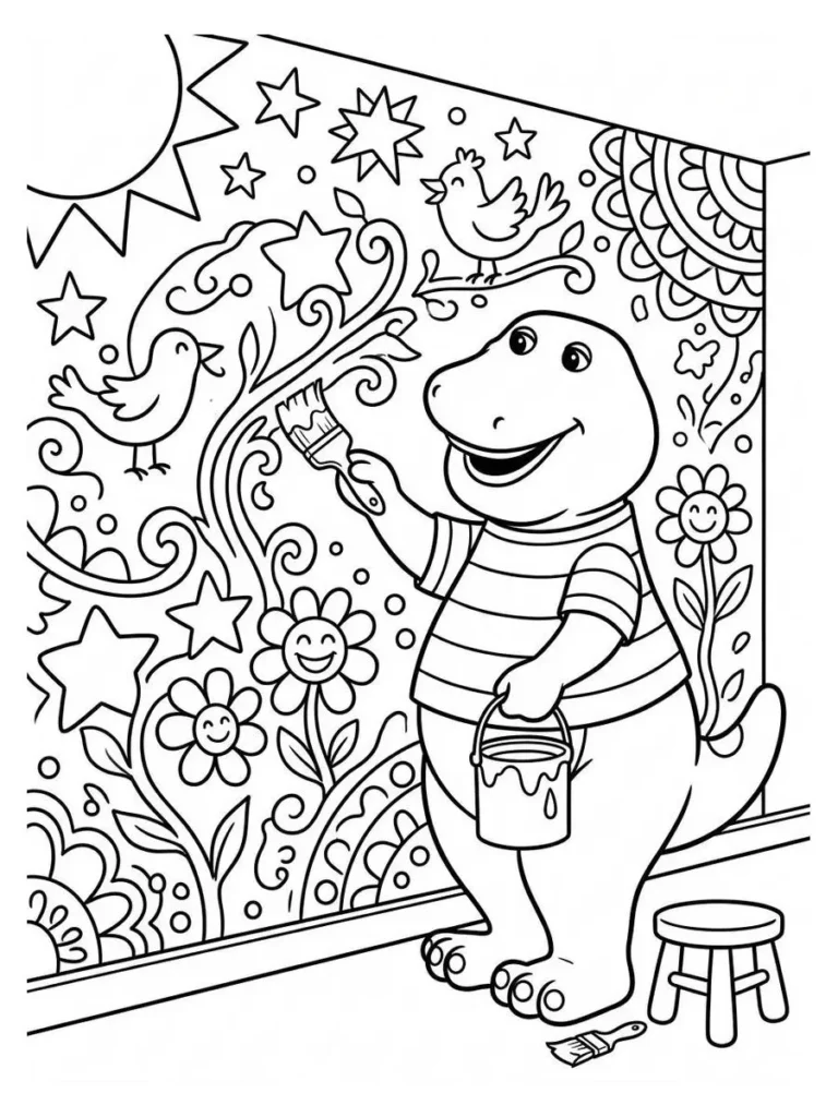 barney coloring sheets_1