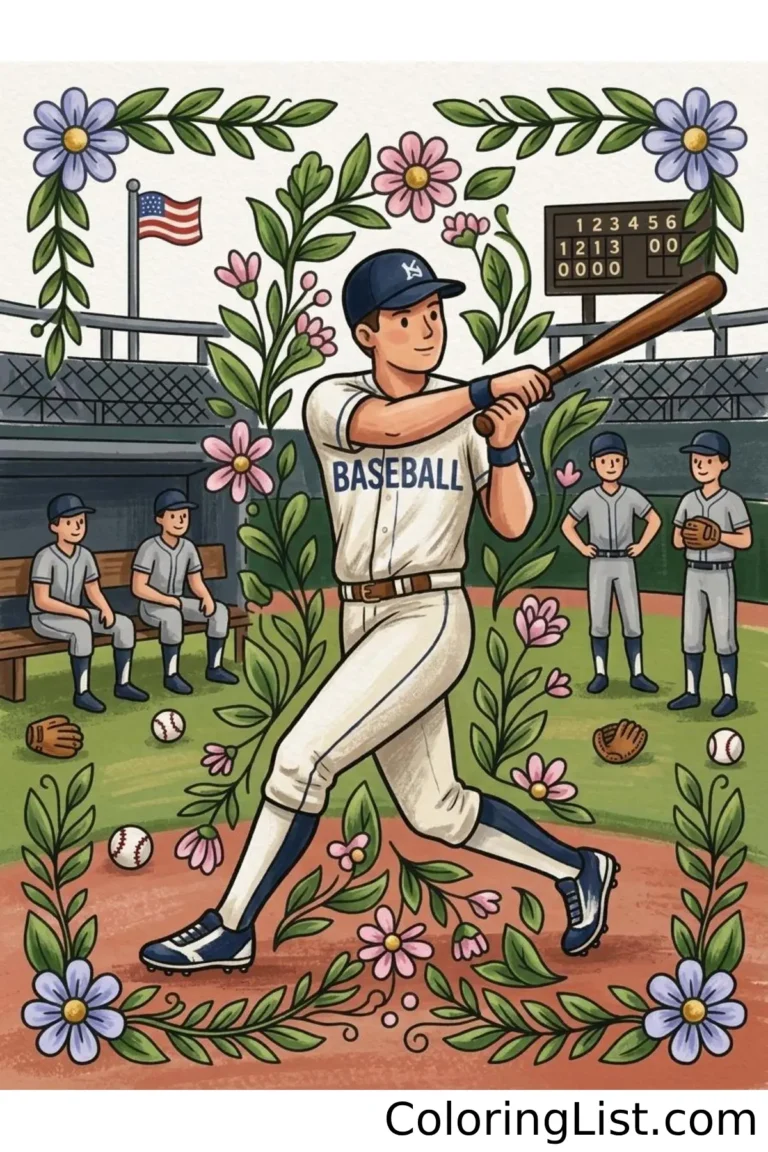 baseball coloring pages featured image