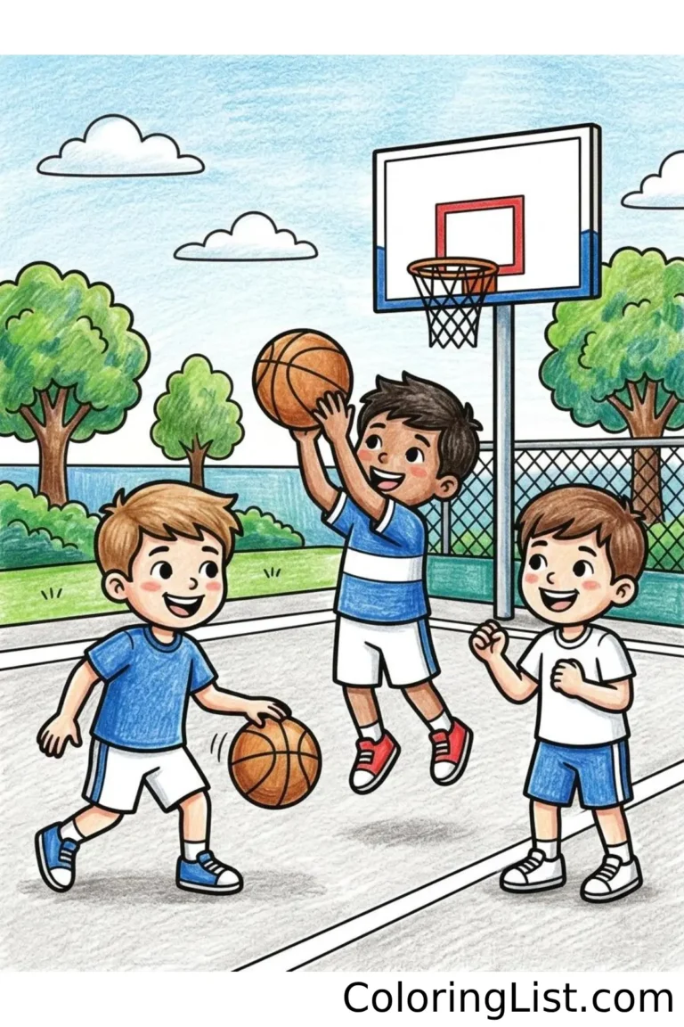 basketball coloring pages featured image