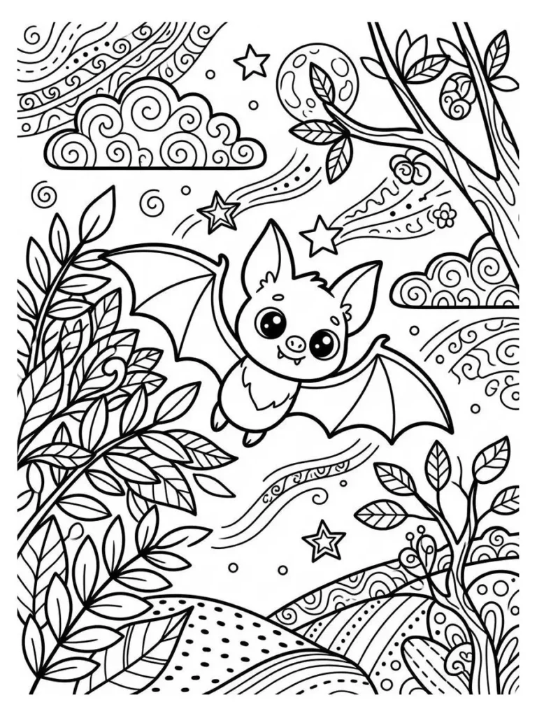 bat coloring pages_12