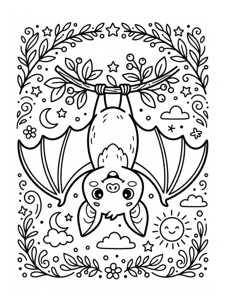 bat coloring pages_21