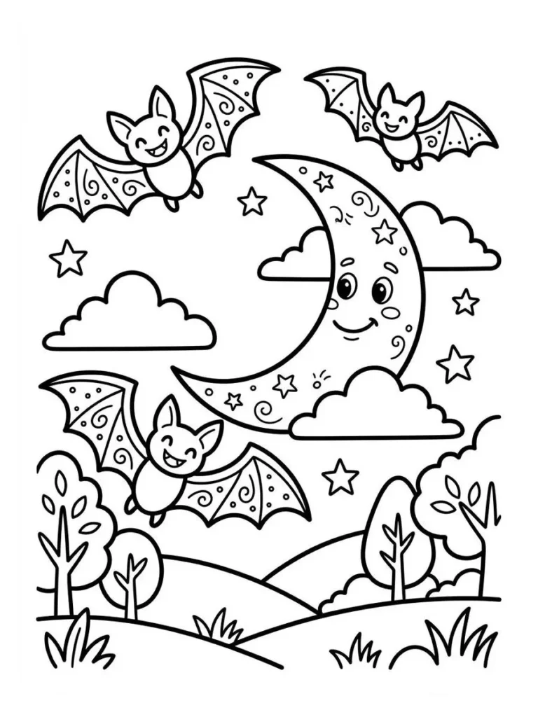 bat coloring pages_27