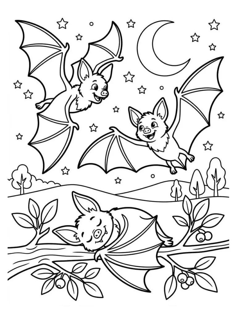 bat coloring pages_35