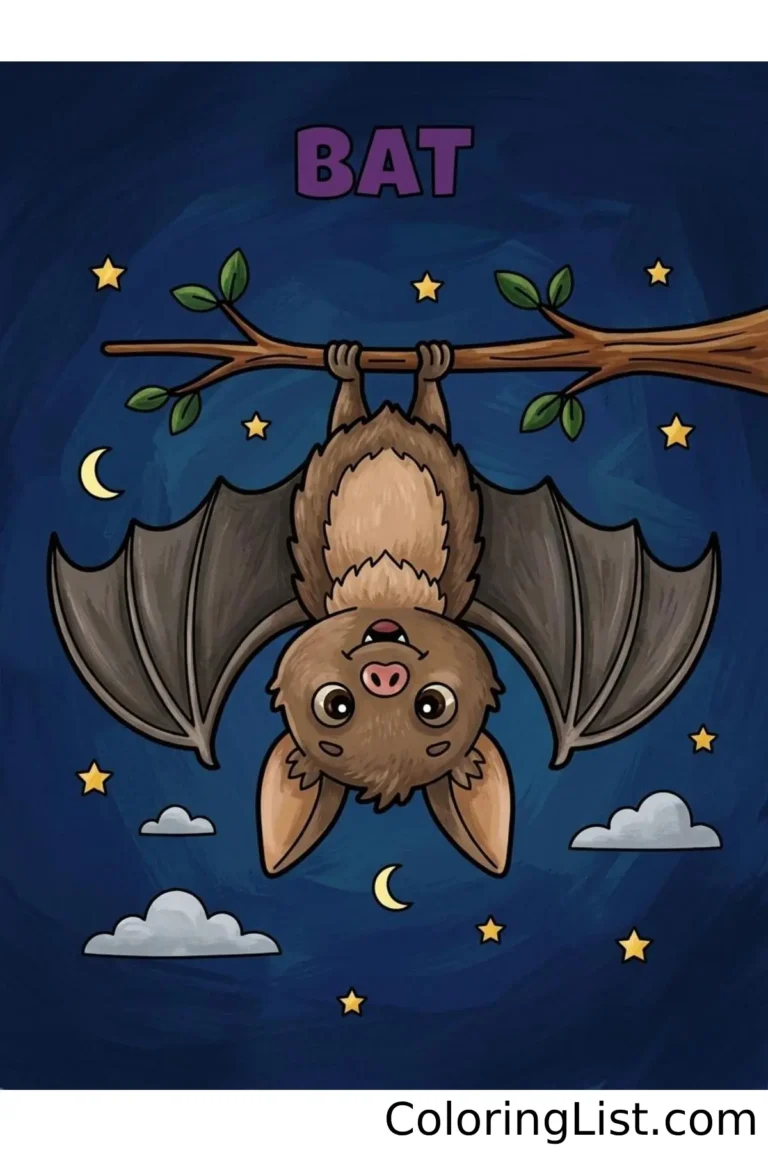 bat coloring pages featured image