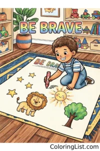 be brave coloring sheet featured image