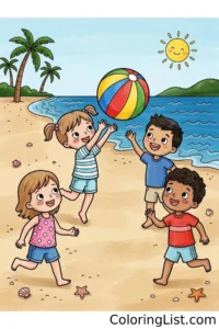 beach coloring pages featured image
