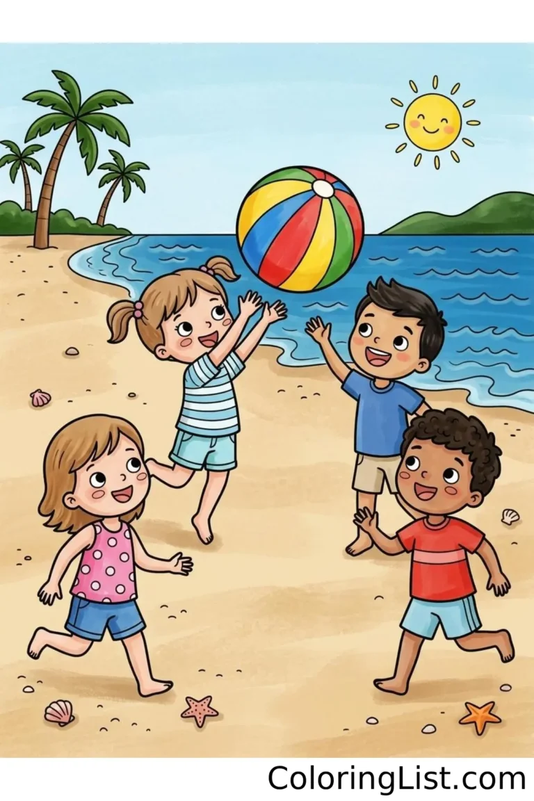 beach coloring pages featured image