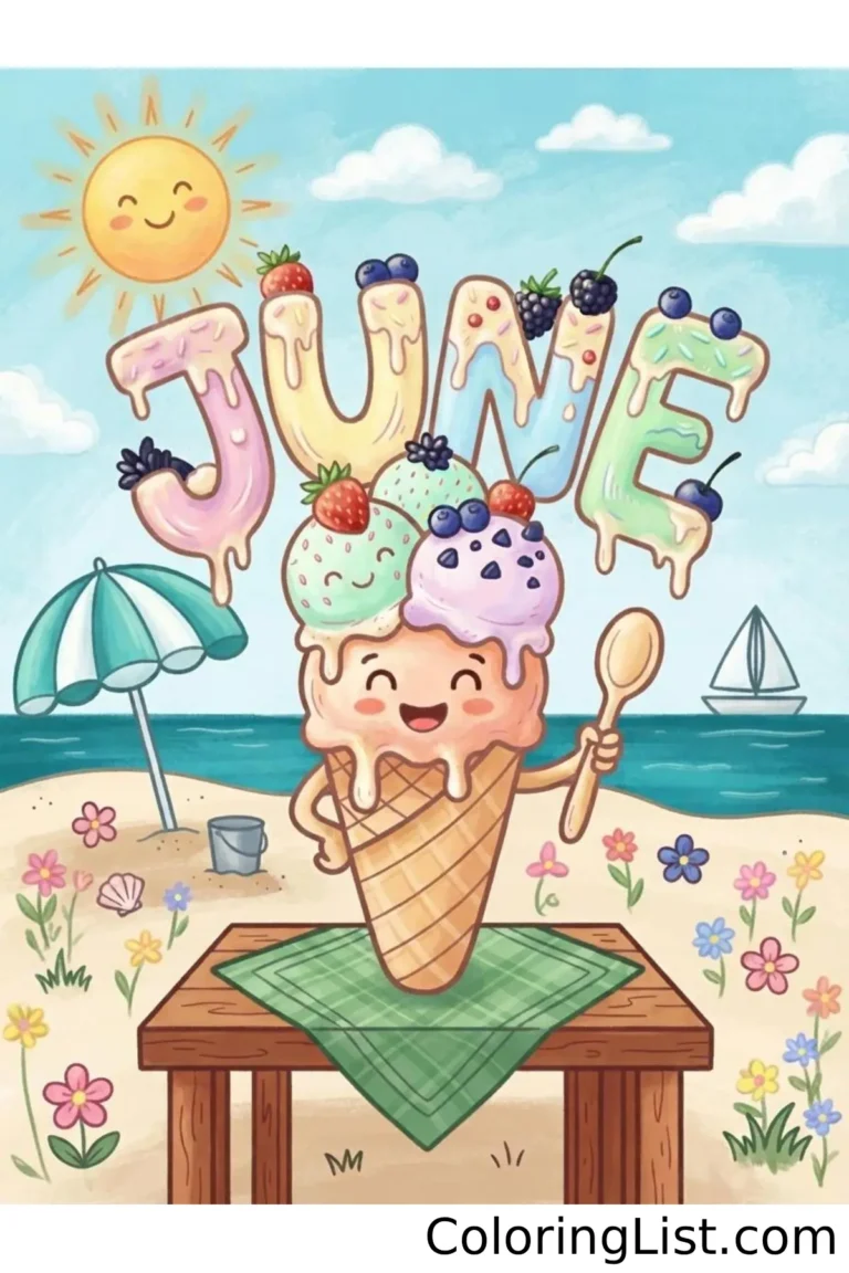 june coloring pages featured image