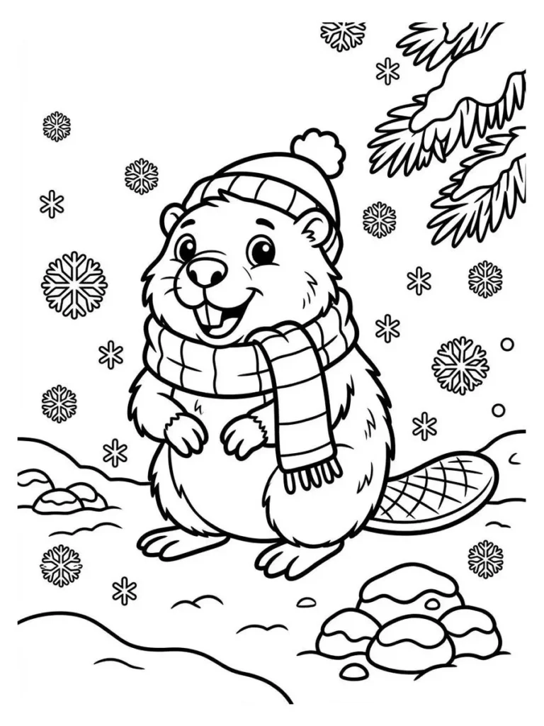 beaver coloring sheet_12
