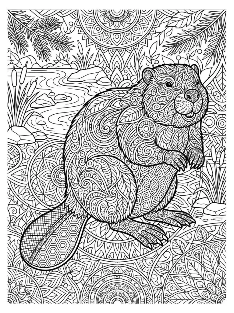 beaver coloring sheet_13