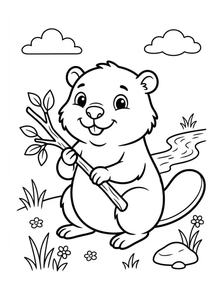 beaver coloring sheet_17