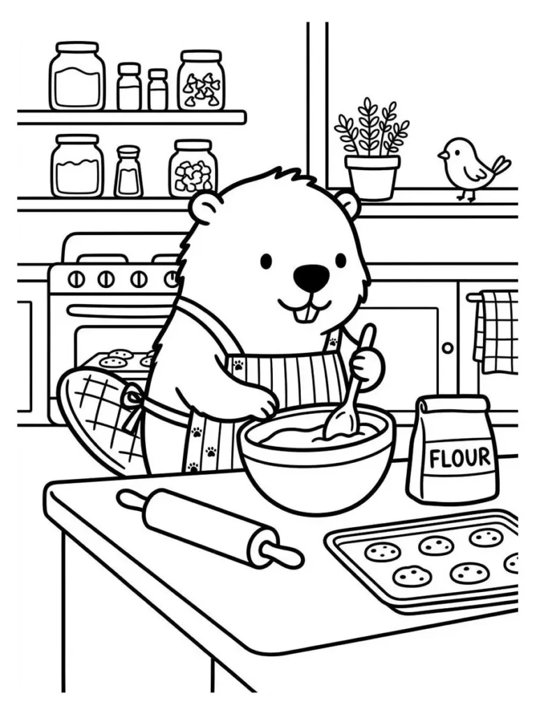 beaver coloring sheet_19