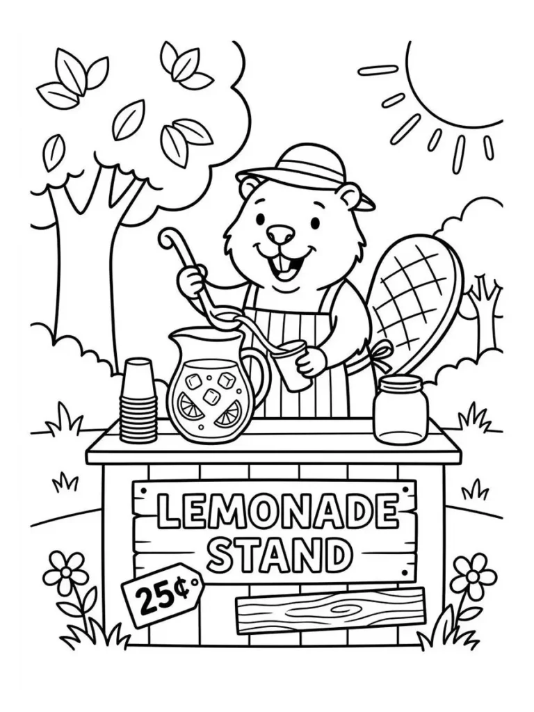 beaver coloring sheet_4