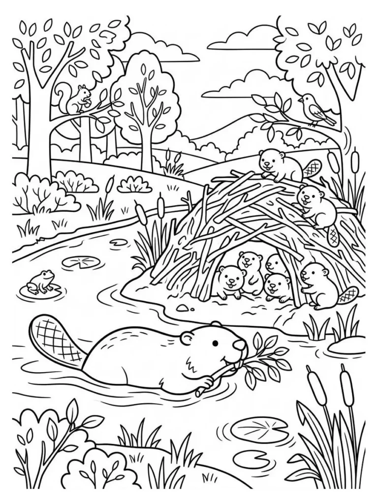beaver coloring sheet_8