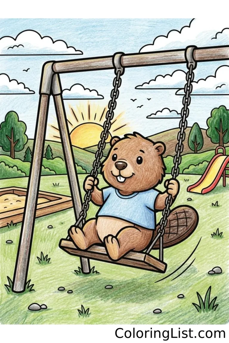 beaver coloring sheet featured image